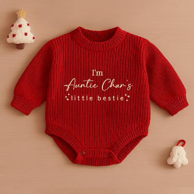 Custom Embroidered Baby Name Little Bestie Romper