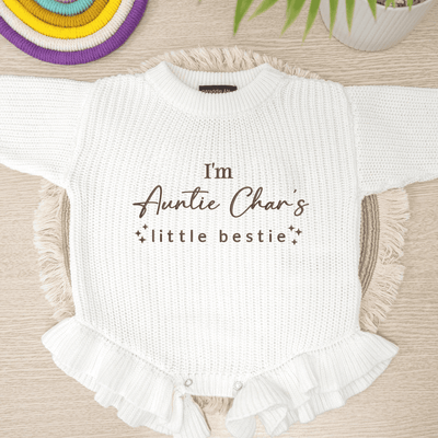 Custom Embroidered Baby Name Little Bestie Romper