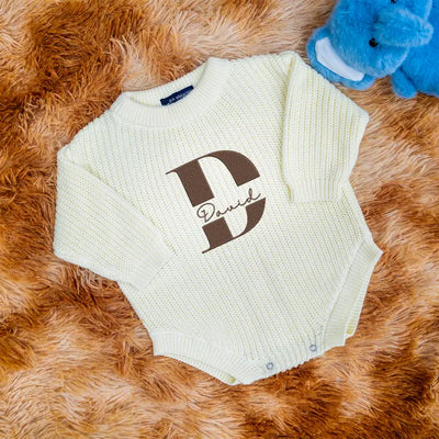 Custom Embroidered Baby Name Romper - SwaddleAn