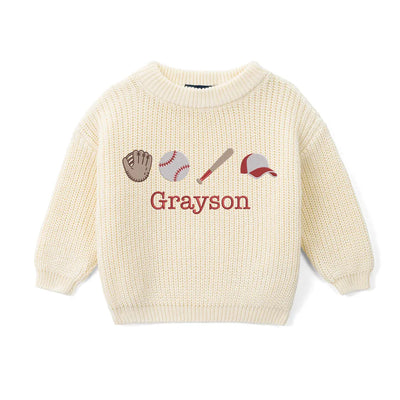 Custom Embroidered Baseball Baby Sweater