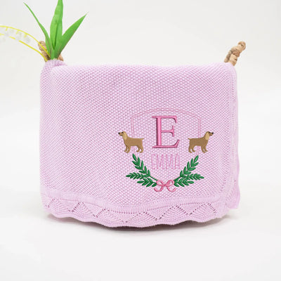 Custom Embroidered Cocker Spaniel Dog Baby Blanket