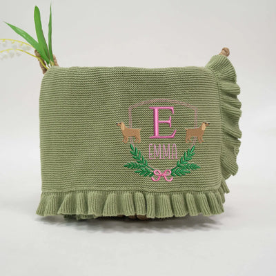 Custom Embroidered Cocker Spaniel Dog Baby Blanket