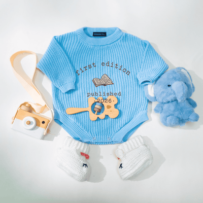 Custom Embroidered First Edition Baby Romper
