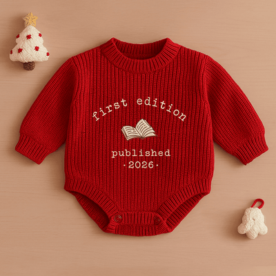 Custom Embroidered First Edition Baby Romper