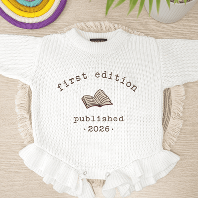Custom Embroidered First Edition Baby Romper