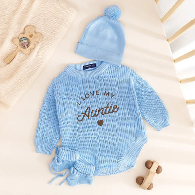 Custom Embroidered I Love My Baby Name Romper