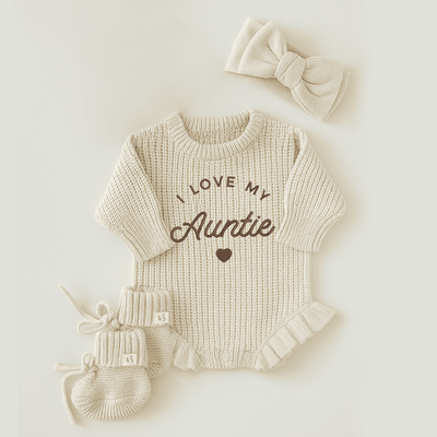 Custom Embroidered I Love My Baby Name Romper