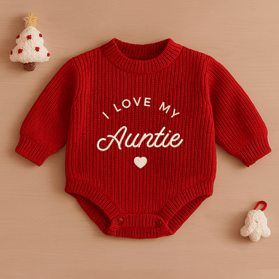 Custom Embroidered I Love My Baby Name Romper