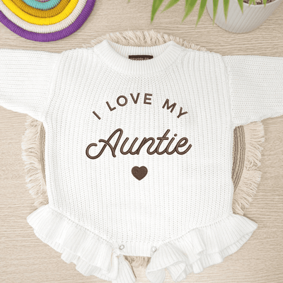 Custom Embroidered I Love My Baby Name Romper