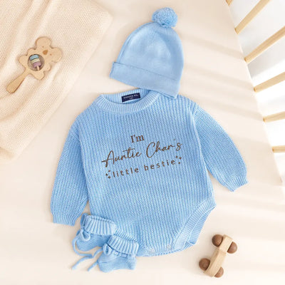Custom Embroidered Little Bestie Baby Romper