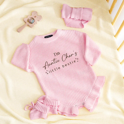 Custom Embroidered Little Bestie Baby Romper