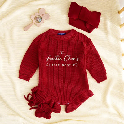 Custom Embroidered Little Bestie Baby Romper