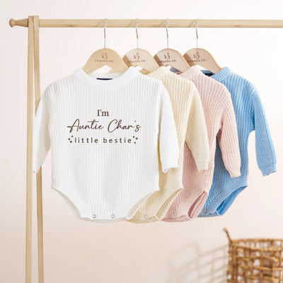 Custom Embroidered Little Bestie Baby Romper