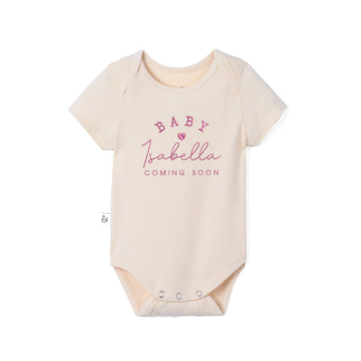Custom Embroidered Name Coming Soon Bamboo Bodysuit