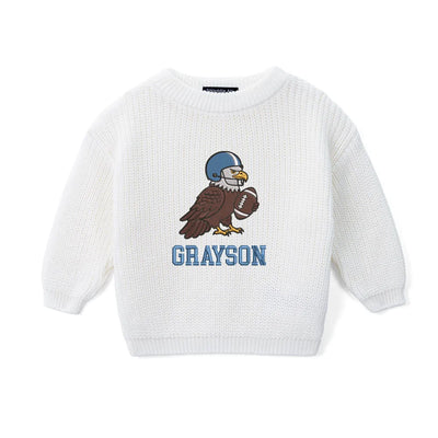 Custom Embroidered USA Eagle Football Baby Sweater