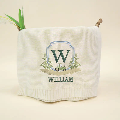 Custom Farm Crest Baby Name Blanket