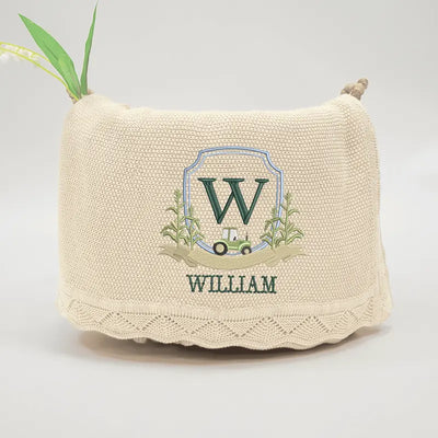 Custom Farm Crest Baby Name Blanket