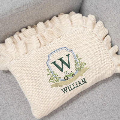 Custom Farm Crest Baby Name Blanket