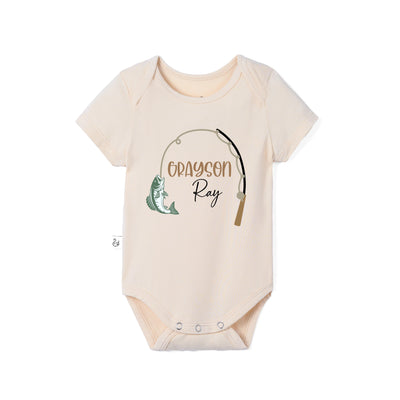 Custom Fishing Rod Name Bamboo Baby Onesie
