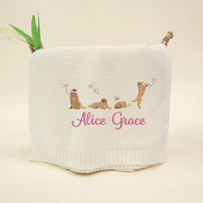 Custom Golden Retrieve Dog Blanket