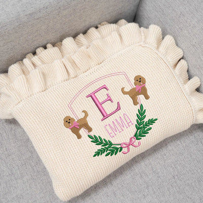Custom Goldendoodle Dog Baby Blanket