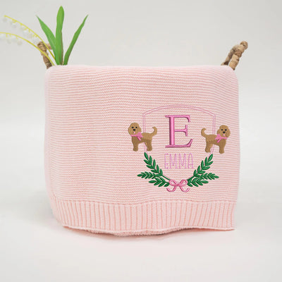 Custom Goldendoodle Dog Baby Blanket
