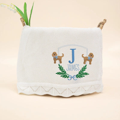 Custom Goldendoodle Dog Baby Blanket