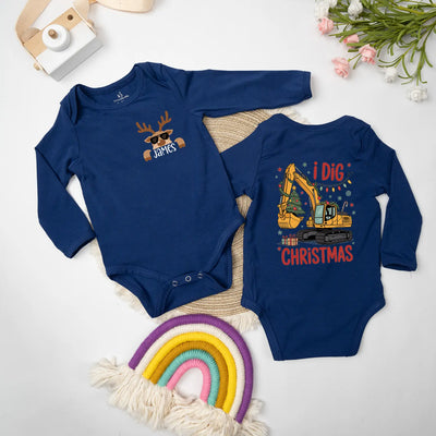 Custom 'I Dig Christmas' Baby Onesie