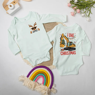 Custom 'I Dig Christmas' Baby Onesie