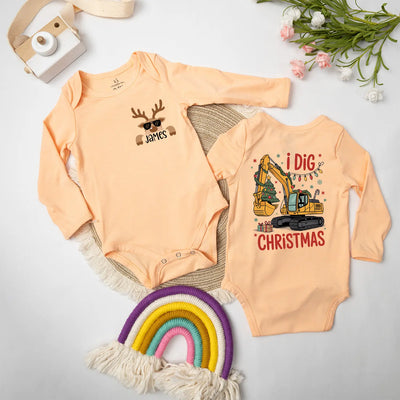 Custom 'I Dig Christmas' Baby Onesie
