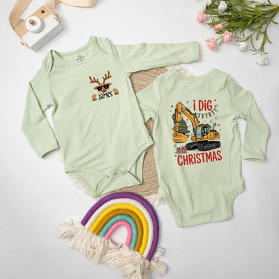 Custom 'I Dig Christmas' Baby Onesie