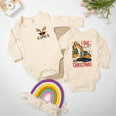 Custom 'I Dig Christmas' Baby Onesie