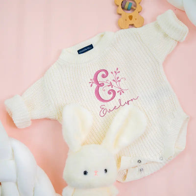 Custom Initials Baby Embroidery Romper