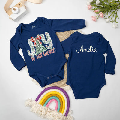 Custom 'Joy To The World' Christmas Baby Onesie