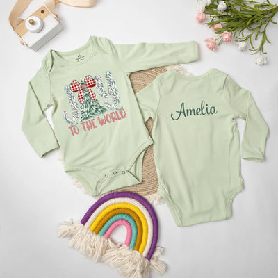 Custom 'Joy To The World' Christmas Baby Onesie