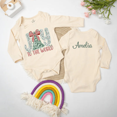 Custom 'Joy To The World' Christmas Baby Onesie