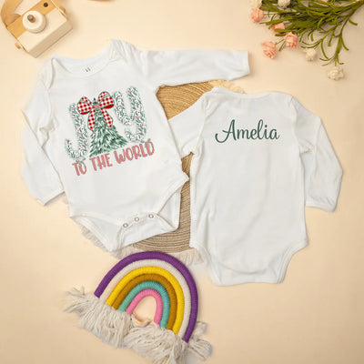 Custom 'Joy To The World' Christmas Baby Onesie