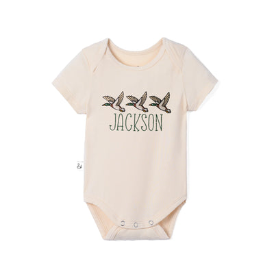 Custom Mallard Duck Embroidered Bamboo Baby Bodysuit
