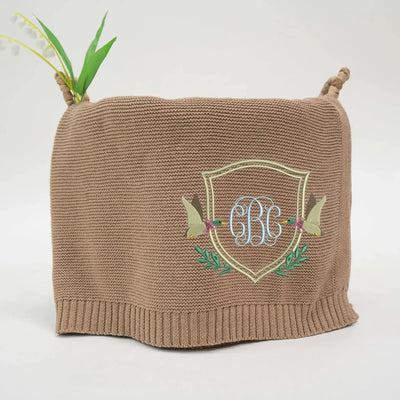 Custom Mallard Duck Monogrammed Name Baby Blanket SwaddleAn