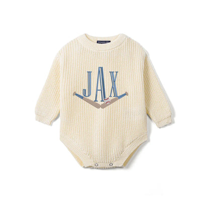 Custom Monogram Baseball Baby Rompers