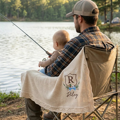 Custom Monogram Fishing Mallard Duck Baby Blanket