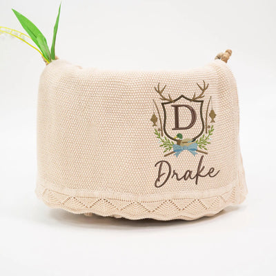 Custom Monogram Fishing Mallard Duck Baby Blanket