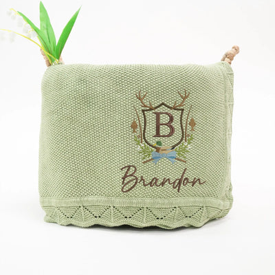 Custom Monogram Fishing Mallard Duck Baby Blanket
