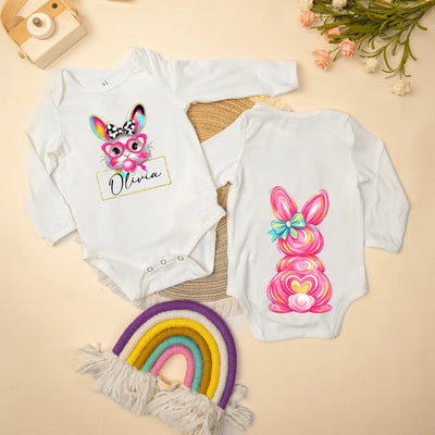 Custom Name Cute Easter Baby Onesie