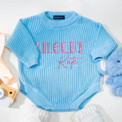 Custom Name Embroidered Baby Romper