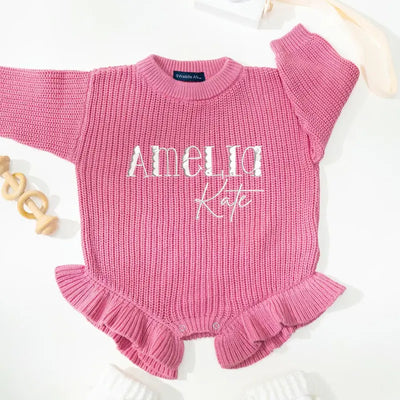 Custom Name Embroidered Baby Romper