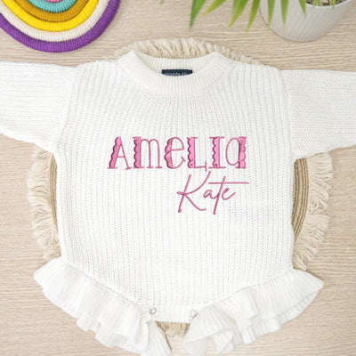 Custom Name Embroidered Baby Romper