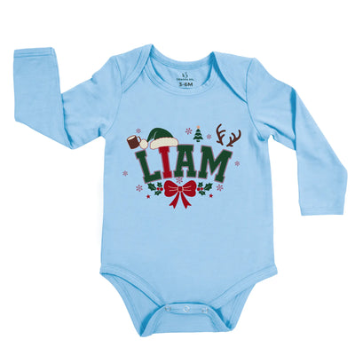 Custom Name First Christmas Baby Onesie Bodysuit