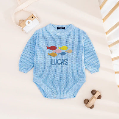 Custom Name Fishing Baby Romper