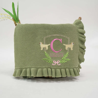 Custom Name Labrador Retriever Dog Baby Blanket